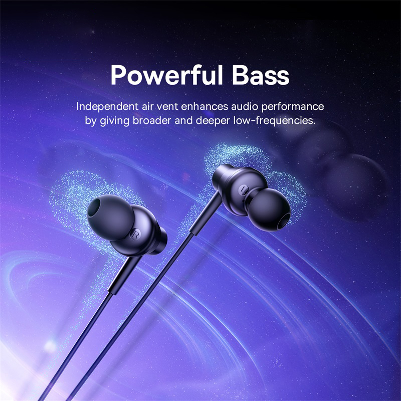 Baseus Encok HZ11/CZ11 in-ear bedrade oortelefoon Krachtige bas Type-C/3.5mm Jack Bedrade hoofdtelefoon voor laptop Computer Tablet Telefoon