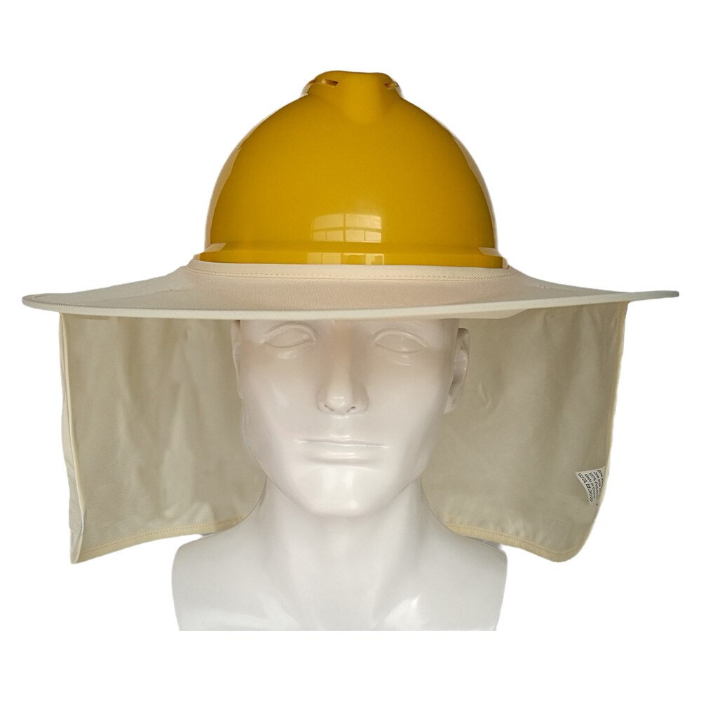 Sombrilla fluorescente para construcción al aire libre, sombrero duro de seguridad, protección para el cuello, cascos de protección: Beige