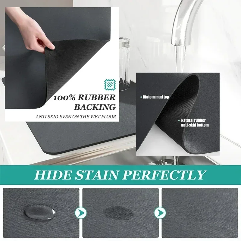 Vajilla súper absorbente de Hip-hop, tapete de secado de platos, alfombra antideslizante para botella de cocina, hervidor de lujo, herramienta de encimera