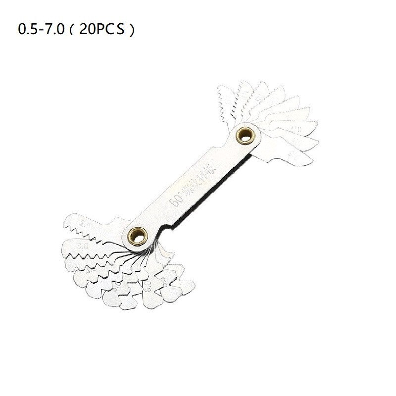 55/60 Degree Metric Inch Thread Plug Gauge Gear Tooth Screw Pitch Gauges Measuring Carbon Steel Center Measurement Lathe Combina: 0.5-7
