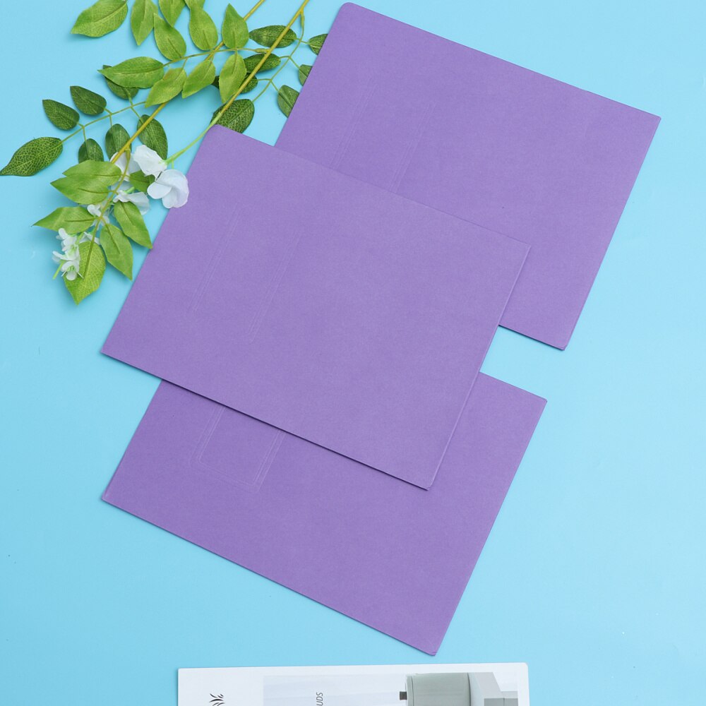 12Pcs A4 2 Zakken Kraftpapier Bestandsmap Bruin Houder Document Map Office Project Bestand Presentatiemap (Rood)