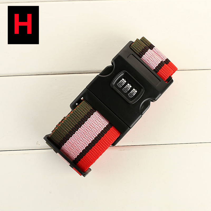 2/1PC Luggage Buckle Strap Anti-theft Password Lock Packing Belt Luggage Strap Bundling Belt Packing Belt Strap Suitcase Belts: 3/8" / Red