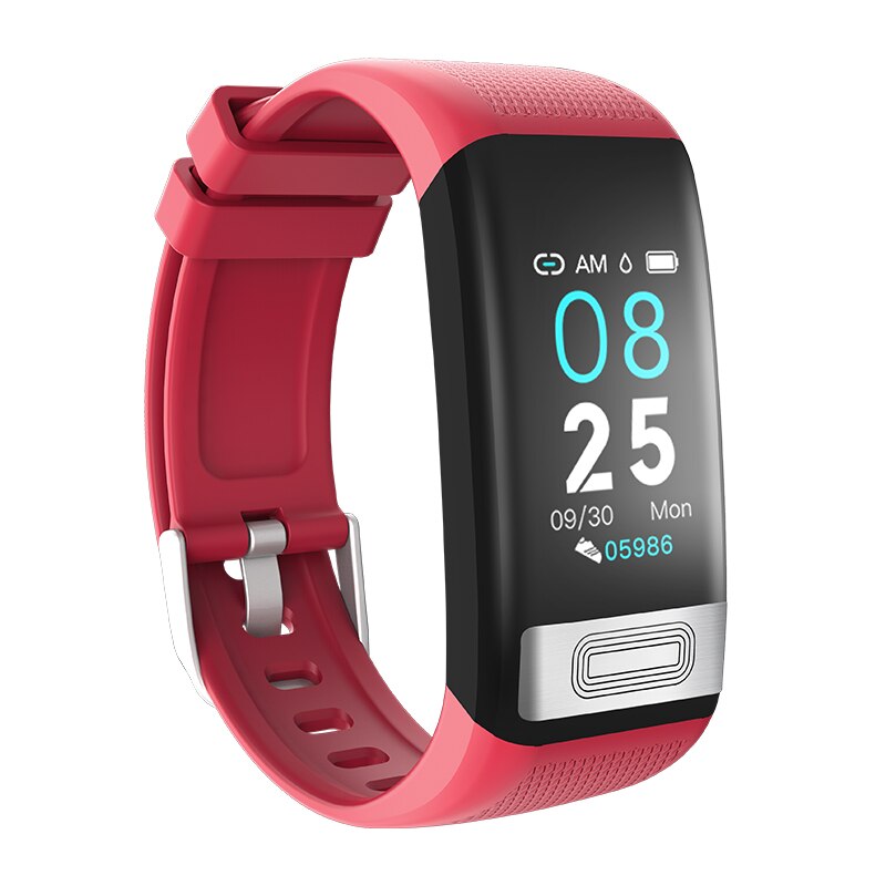 C20s smart polsbandje waterdicht fitness tracker фитнес браслет ecg hartslag bloeddrukmeter sport armband: Rood