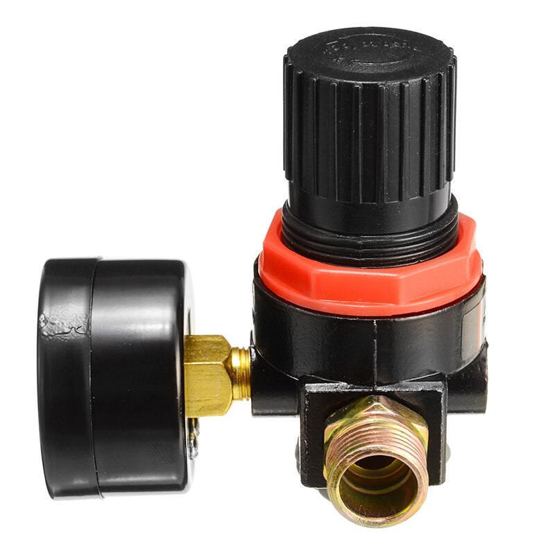 1/4 " mini lufttryksregulator måleur hvlp maling spray ventil trykmåler justeringsmåler til måleinstrument