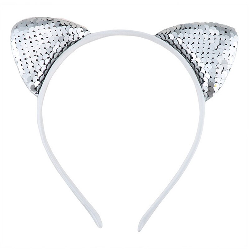 Paillettes réversibles oreilles de chat bandeau brillant chat oreille cheveux cerceaux mignon Bling bandeau cheveux accessoires pour femmes filles quotidien andParty: 11