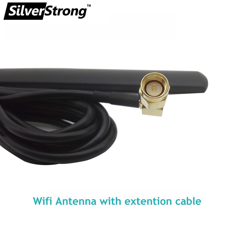 Universal 2.4Ghz/4dBi SMA Male Connector 4G Wifi Antenna with Extention Cable for Android Car Radio