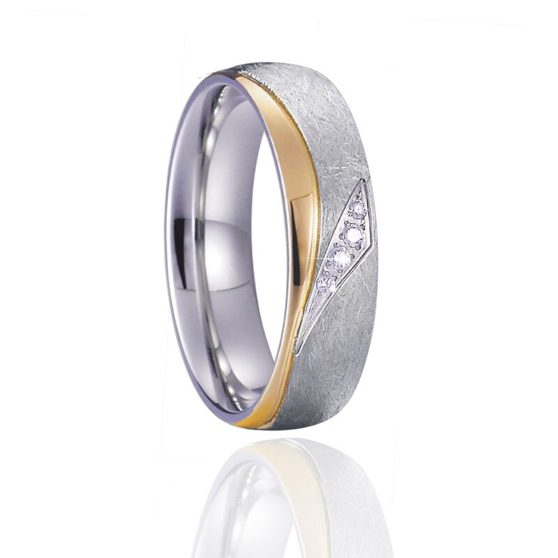 Unieke Handgemaakte Lover 'S Paar Trouwringen Voor Mannen En Vrouwen Goud Zilver Kleur Eco Titanium Sieraden Huwelijk Vinger ring: 7 / JSRS0366 women