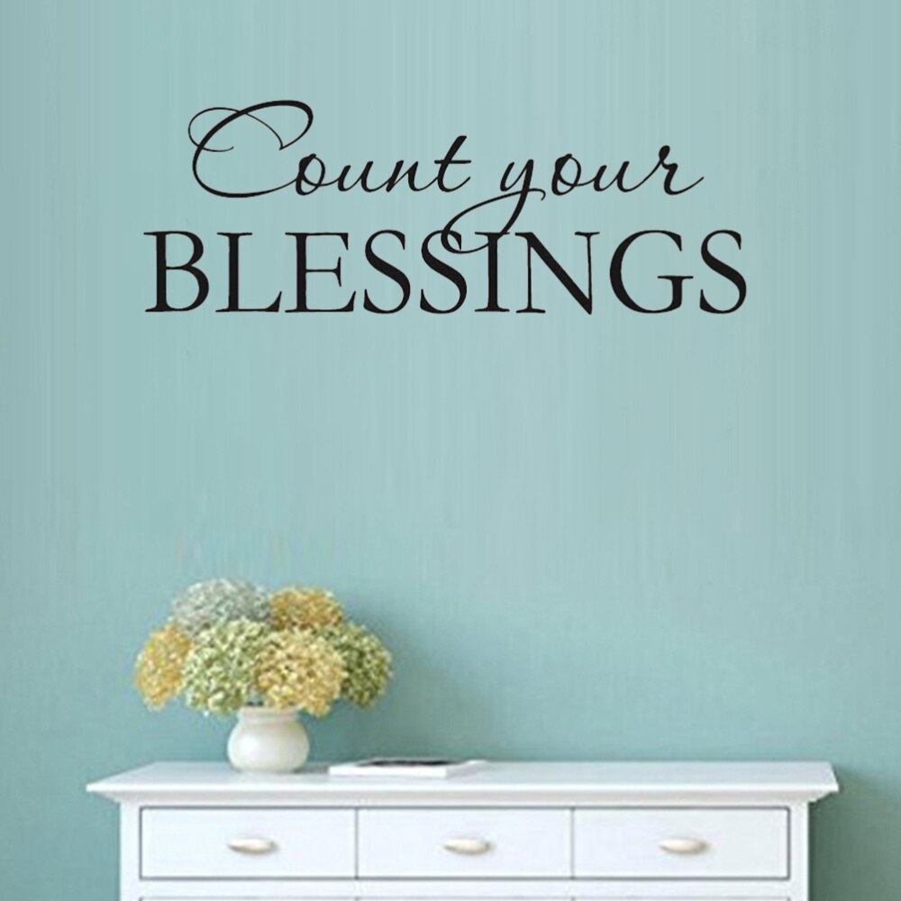 Count Your Blessings Wall Sticker Vinyl Wall Decal Inspirational Wall Decal