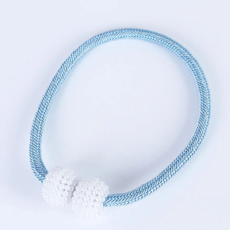 Thuis Slaapkamer Woonkamer Mini Gordijn Gesp Dik Touw Grote Parel Magnetische Gesp 2,5 cm Parel Gesp Gordijn Riem Tie touw: Blauw
