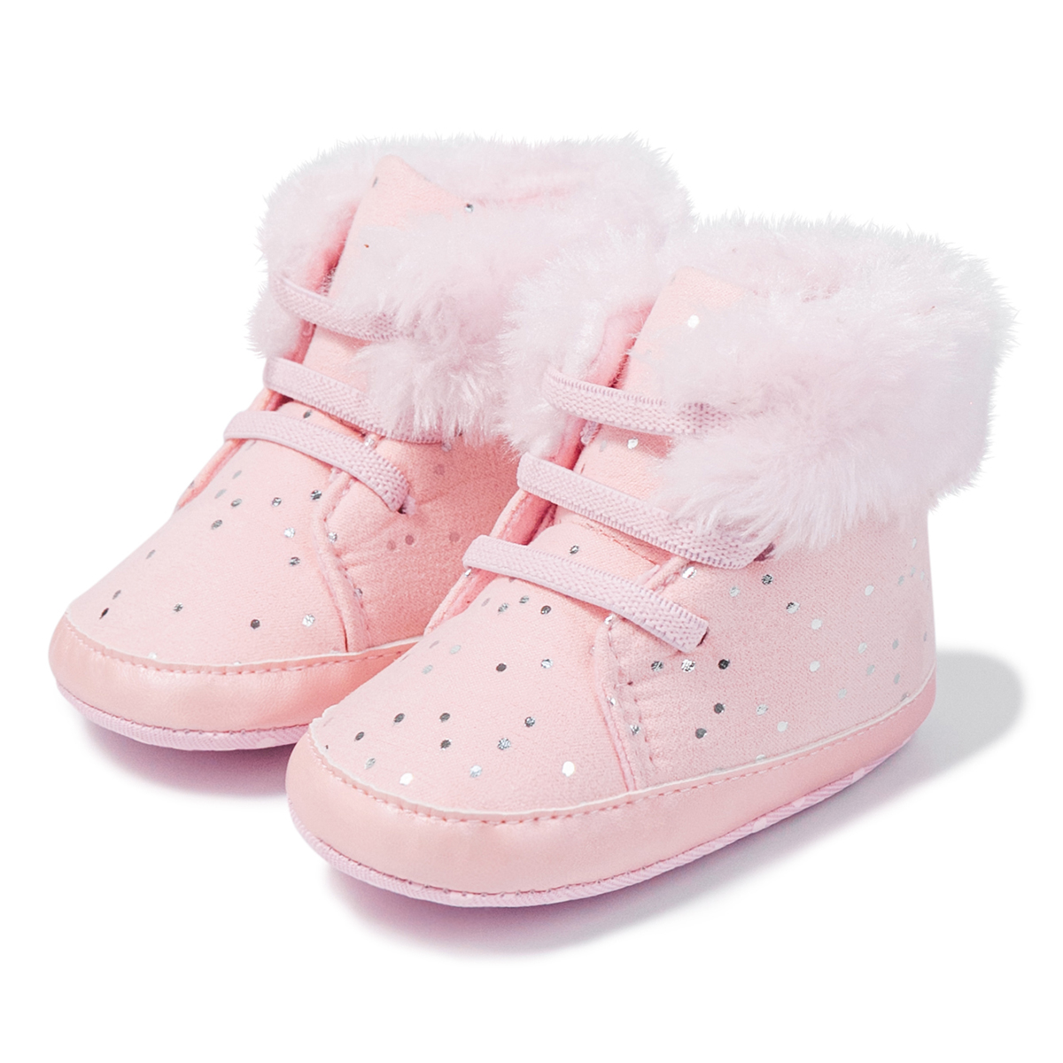 KIDSUN Winter Neue Baby Booties Junge Mädchen Stiefel Baumwolle Weiche-Sohle Nicht-Unterhose Warme Kleinkind Erste Wanderer Kleinkind Krippe Schuhe: Rosa / 0-6 Monate