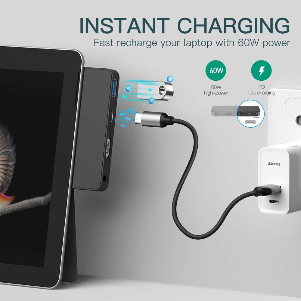 Oppervlak Go Usb C Naar Hdmi Usb 3.0 Aux Oppervlak Go Docking Station Usb C Hdmi Adapter Met 4K type-C