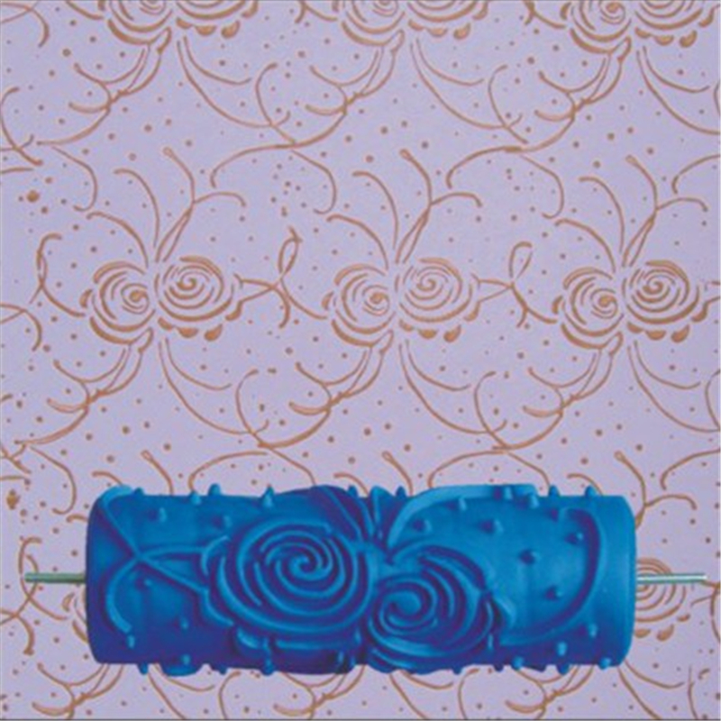 Patterns Wall Decoration Paint 5" Rubber Roller Brush Head Without Painting Tools Wallpaper Home Room Painting Machine: Brass