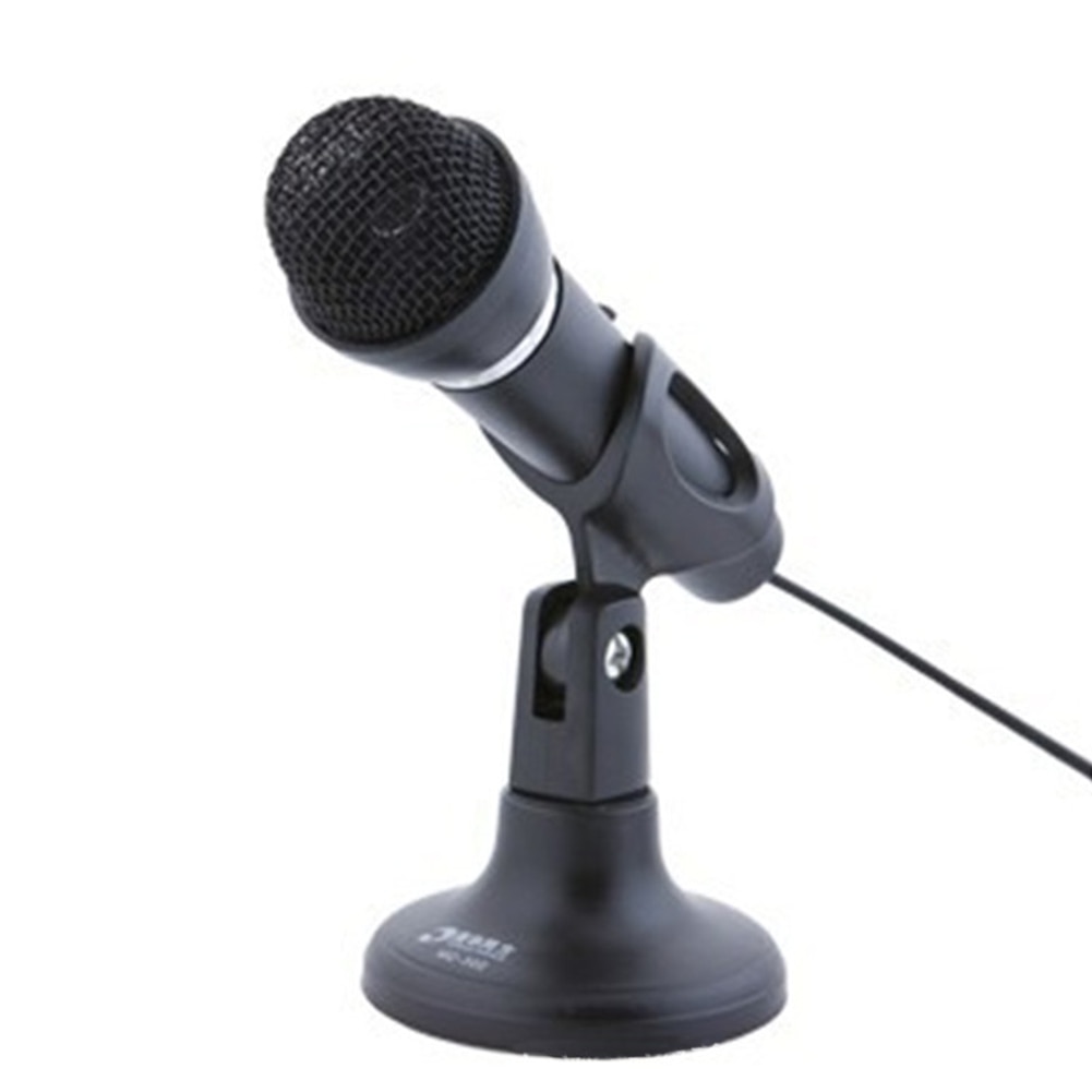 3.5mm Wired Microphone KTV Table Desktop Stand Meeting Singing Recording 180 Degree Rotatable Karaoke Computer Laptop Portable