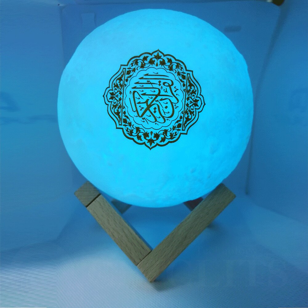 Wireless Bluetooth Speaker Quran Colorful Moonlight LED Light Moon Lamp Koran Reciter Muslim Speaker With remote control