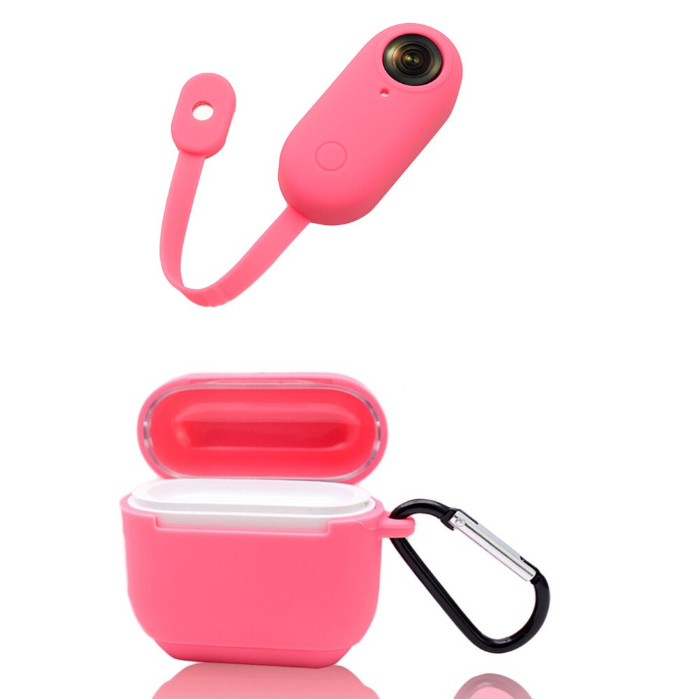 Copertura del Silicone Custodia Protettiva per Insta360 Go Protector Camera e Casella di Ricarica Accessori: Rose