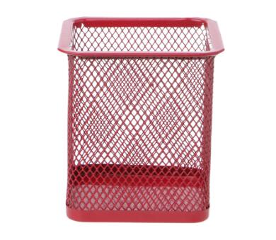Rectangular Mesh Style Metal Pencil Holder Organizer Desk Pen Containers: 5AC600143-B-R