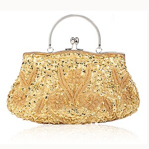 XIYUAN Brand2018 Evening Bag Women Lady Beaded Clutches Best Female Bulk Evening Bags With 12 Colors: Gold