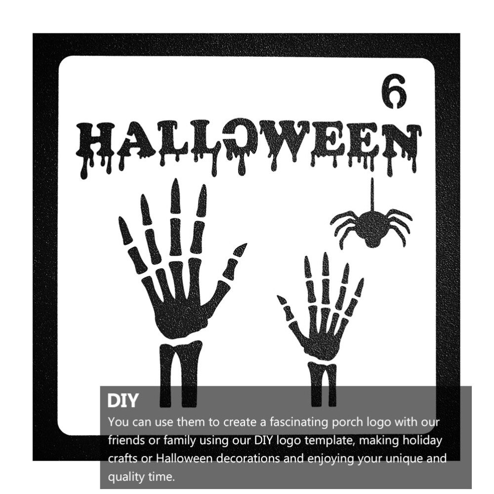 12 stk halloween male stencil delikat praktisk maleri tilbehør tegneværktøj genanvendelig halloween form skabelon til børn