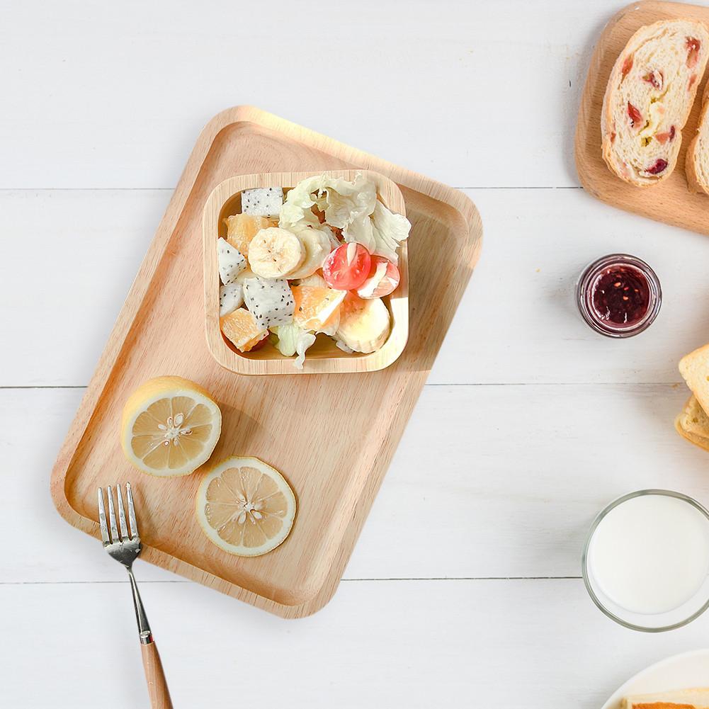 Salad Bowl Japanese Fruit Tray Wooden Salad Bowl Square Salad Plate Platter Tray For Serving Salads Sacks Fruits Decoration