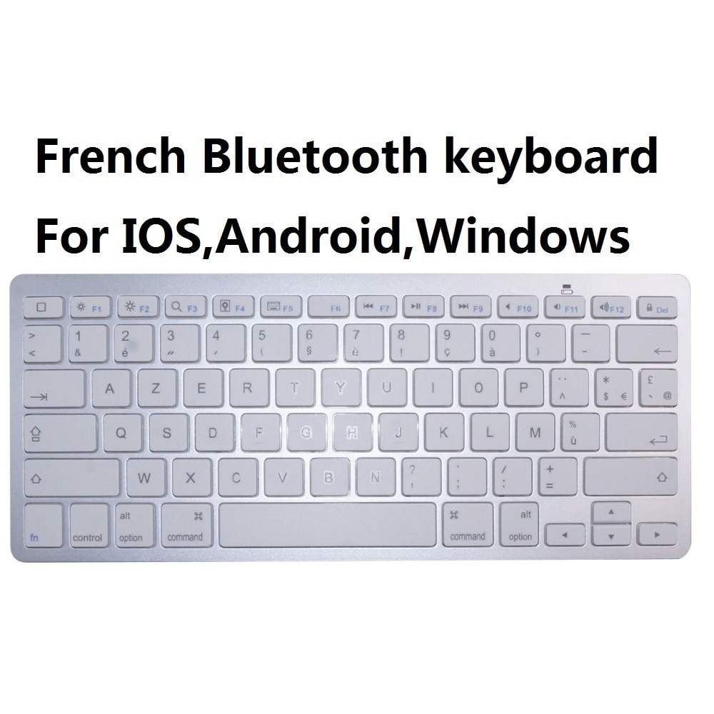French Russian German English Portugues Spanish Arabic Wireless Bluetooth 3.0 keyboard for Smartphone iOS Windows Android: French