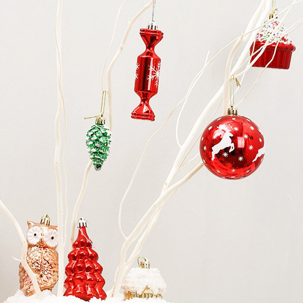60-70 unids/caja bola de Navidad brillante adorno para el árbol de Navidad bola colgante decoración de Adornos de árbol de Navidad colgar Navidad hogar