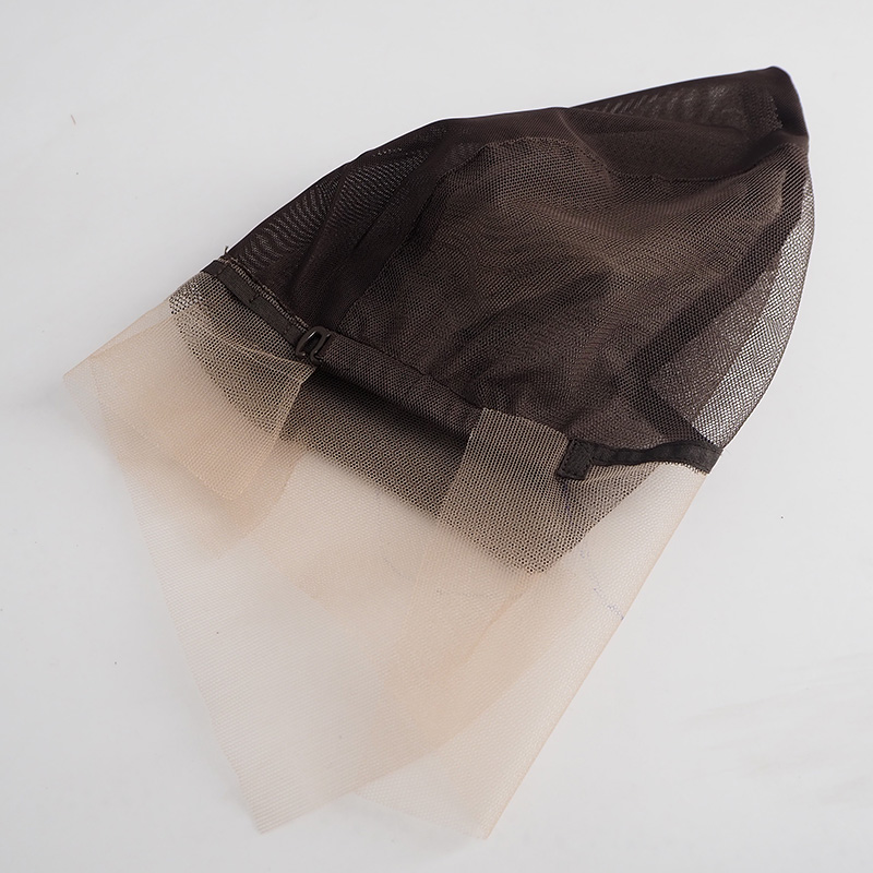 Cierre Frontal de encaje para peluca, gorros para hacer pelucas, malla, 13x6: dark brown