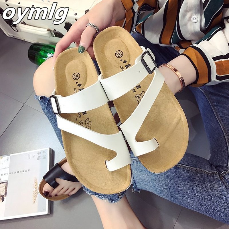 2020 scarpe da spiaggia in sughero fondo piatto sandali estivi di grandi dimensioni nuove donne pantofole casual scarpe antiscivolo a fondo piatto