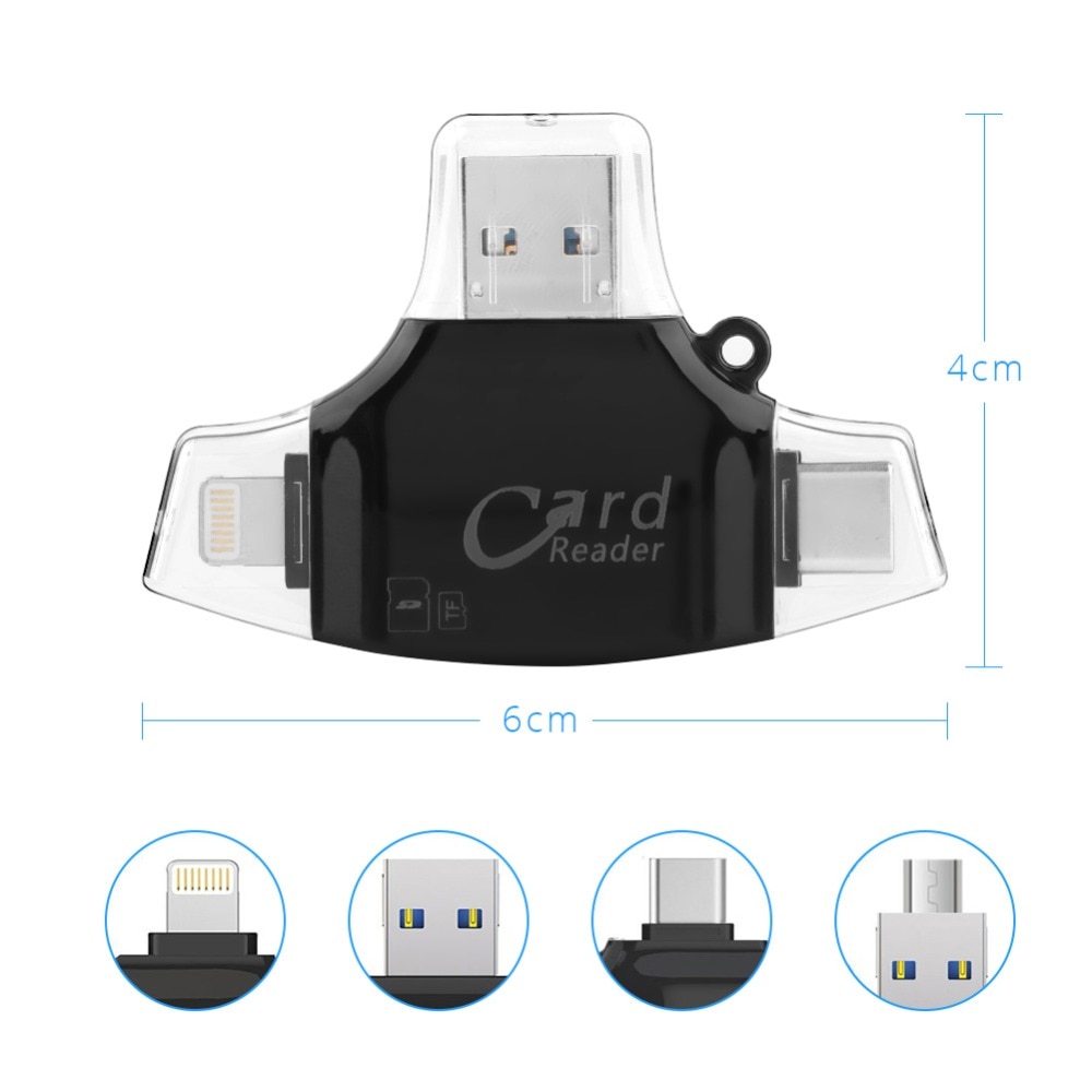 Tipo C &amp; Micro USB &amp; USB OTG OTG Leitor de Cartão Universal TF/SD para MacBook iPhone iPad Android leitores de Extensão de computador
