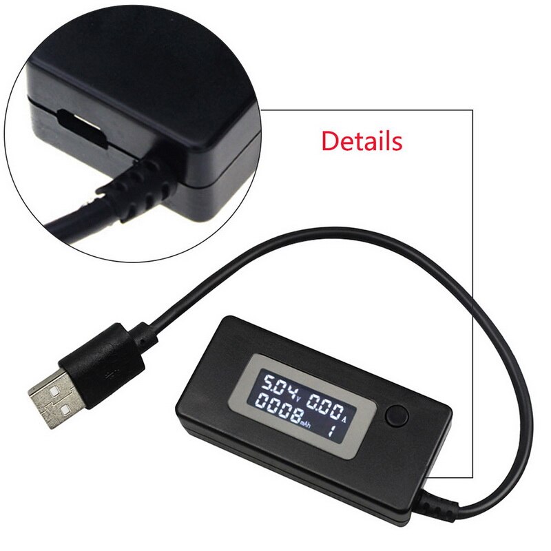 Spannung Strom Meter LCD USB Strom Spannung Arzt Ladegerät Kapazität Strom Spannung Monitor 1Stck