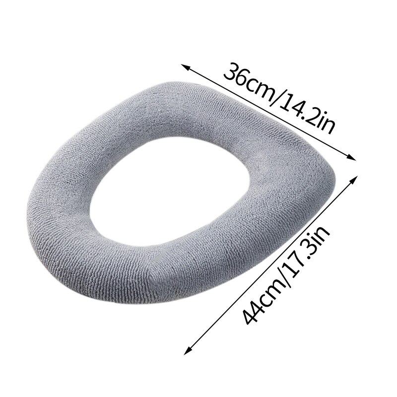 Housse de siège de toilette chaude d&#39;hiver, tapis de fermeture épais, coussin doux tricoté, housse de Bidet lavable en forme de O, accessoires de toilette