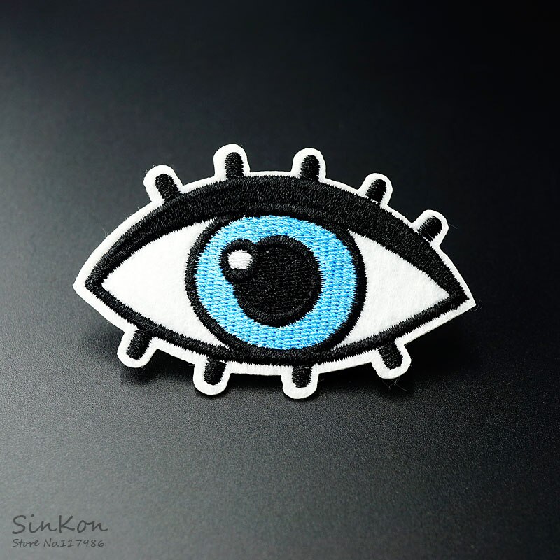 Eye (Size:5.0X8.2cm) Ijzer Op Patch Naaien Op Geborduurde Applique Badges Kleding Stickers Kleding Kledingstuk Accessoires