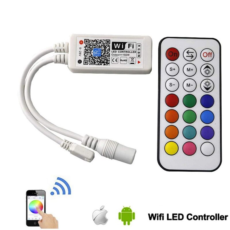 DC5V 12V 24V RGB Tape 5050 Led Wifi Controller Bluetooth WiFi LED Controller led strip IR Remote Control Alexa Google Magic Home