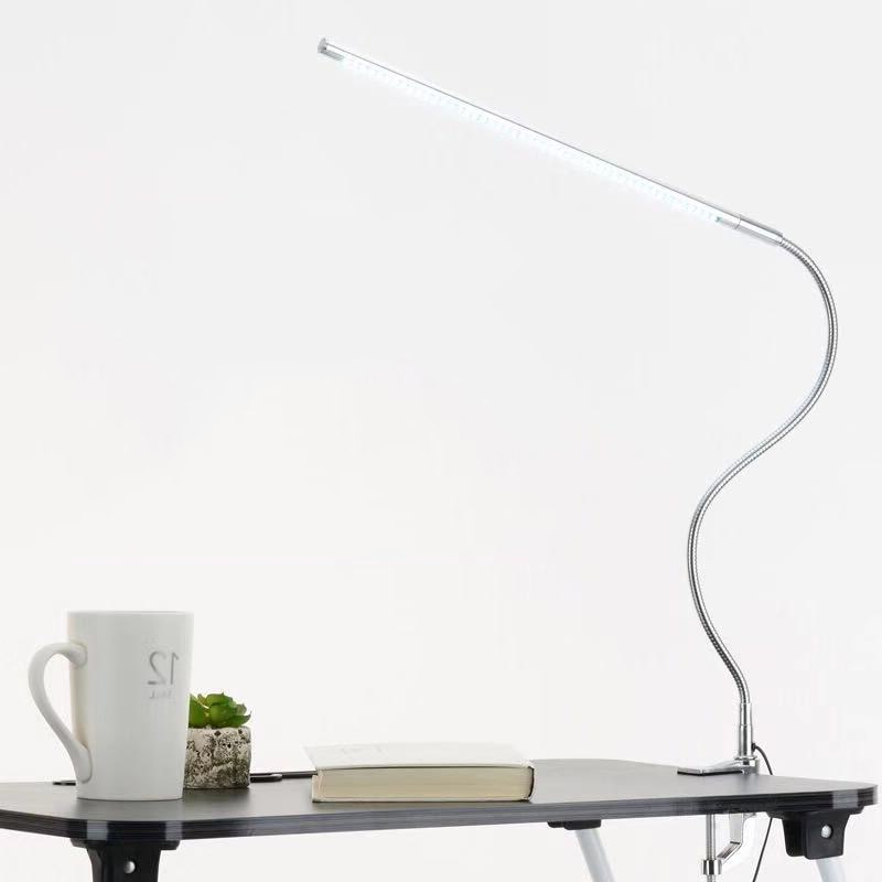 ledet sammenleggbar klemme bordlampe øyebeskyttelse lang væpne aluminiumslegering bordlampe klemme på lys til sengelesing arbeid og datamaskin