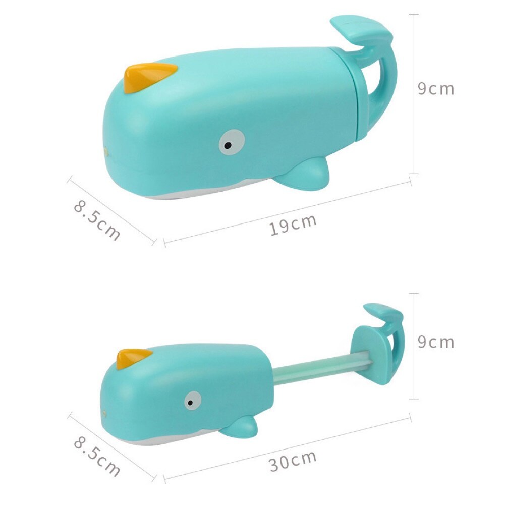 Kids Cute Whale Hippo Pull Out Water Shooters Summer Outdoor Pool Beach Play Toy Beach Playthings Bath Toys Random Color