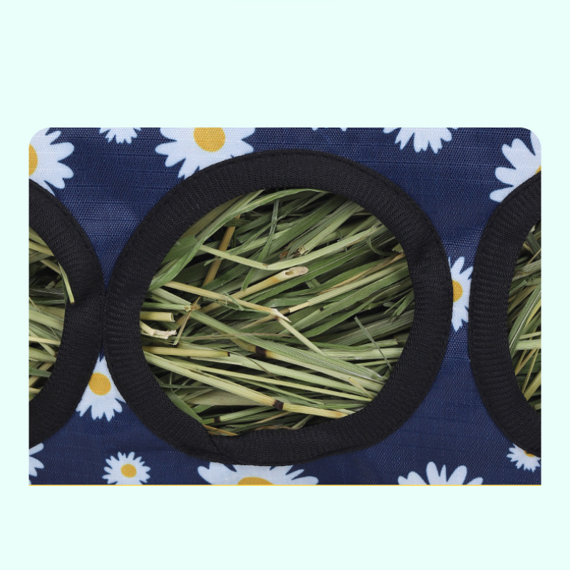 Bolsa de heno colgante, soporte para alimentador, contenedor dispensador de alimentación para conejos, conejillos de indias, animales pequeños, accesorios para jaulas de conejitos