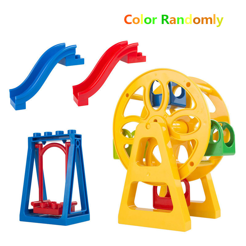 Locomotiva elettrica Pista del Treno Cabina Accessori blocchi di Costruzione di Grandi Blocchi Compatibile Con Duploed Giocattoli Per I Bambini 63PCS Giocattoli FAI DA TE: PJ099