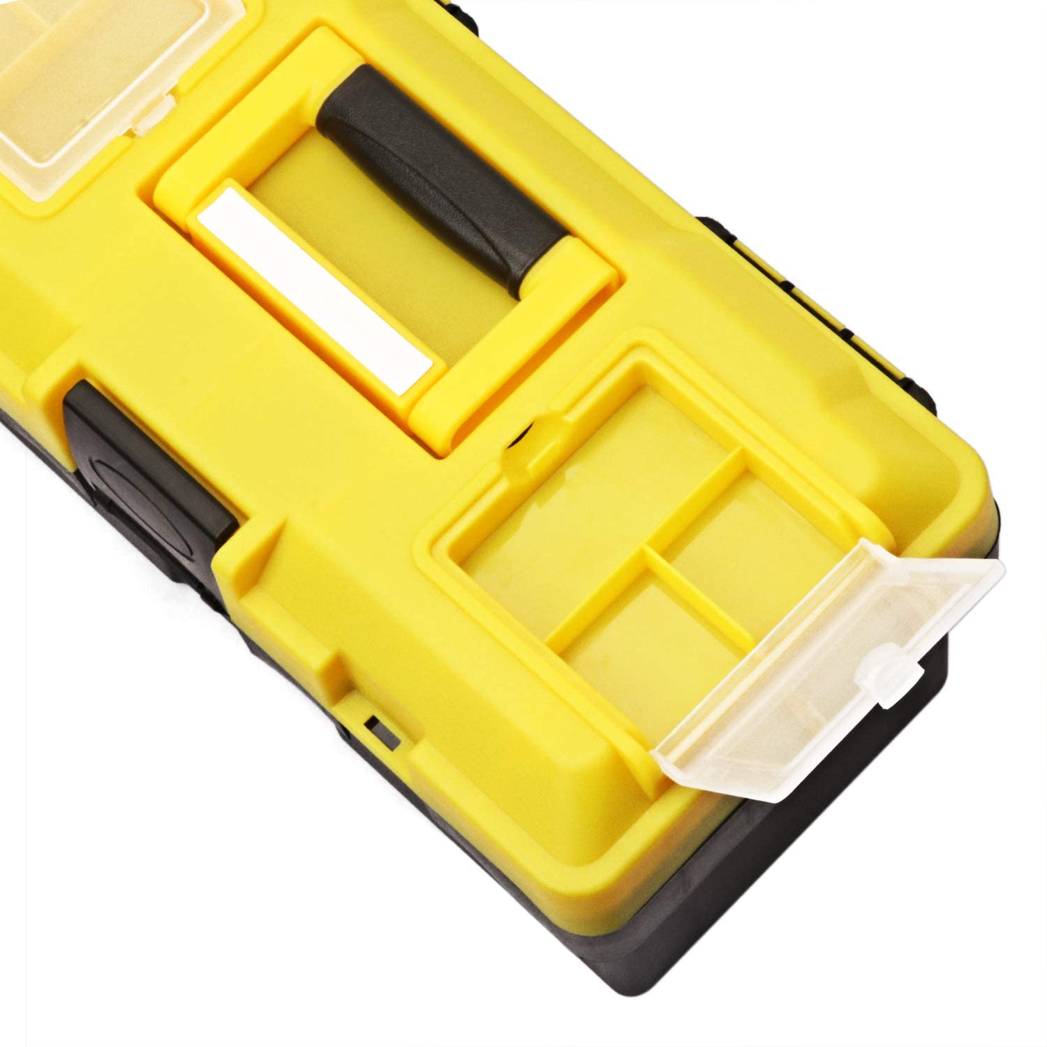 14-inch Plastic Tool Box with Tray and Dividers, Storage and Toolbox for Tool or Craft Storage,Locking Lid and Extra Storage