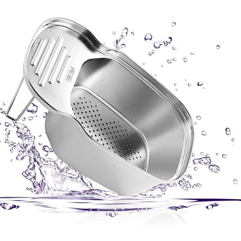 Sink Strainer Funnel Drain Basket Multifunctional Saddle-Shaped Left Mesh Stainless Steel Filter