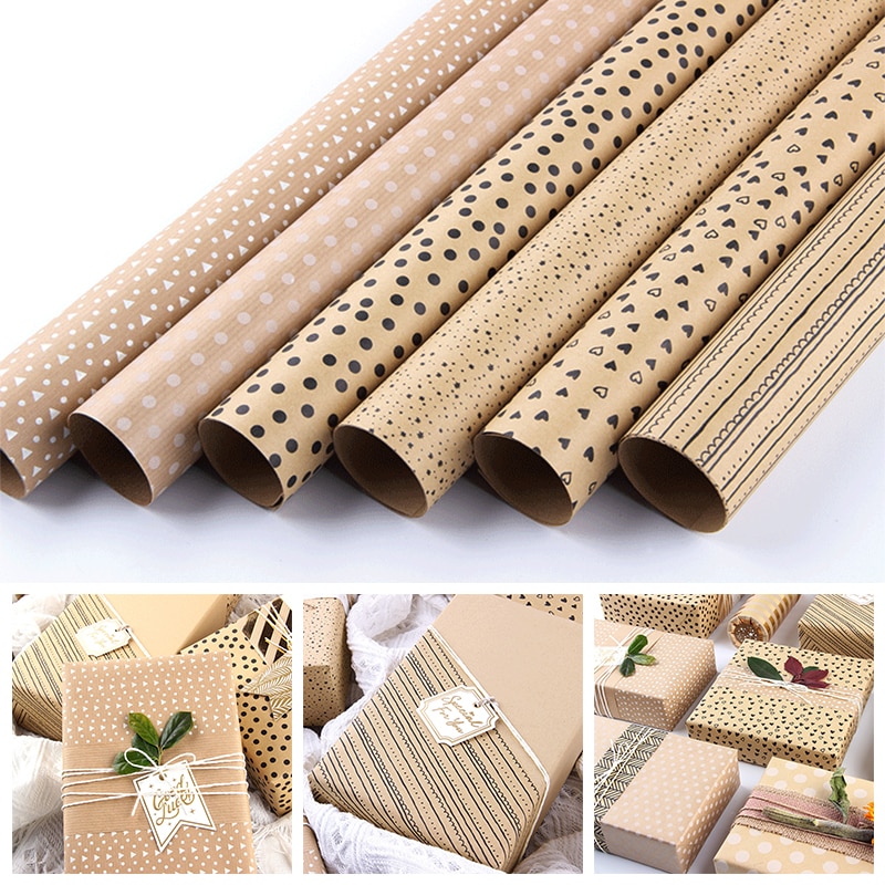 80g Yellow Kraft Paper Flower Rapping Paper DIY Wrapping Paper Student Bag Book Cover Paper Atmosphere Sense