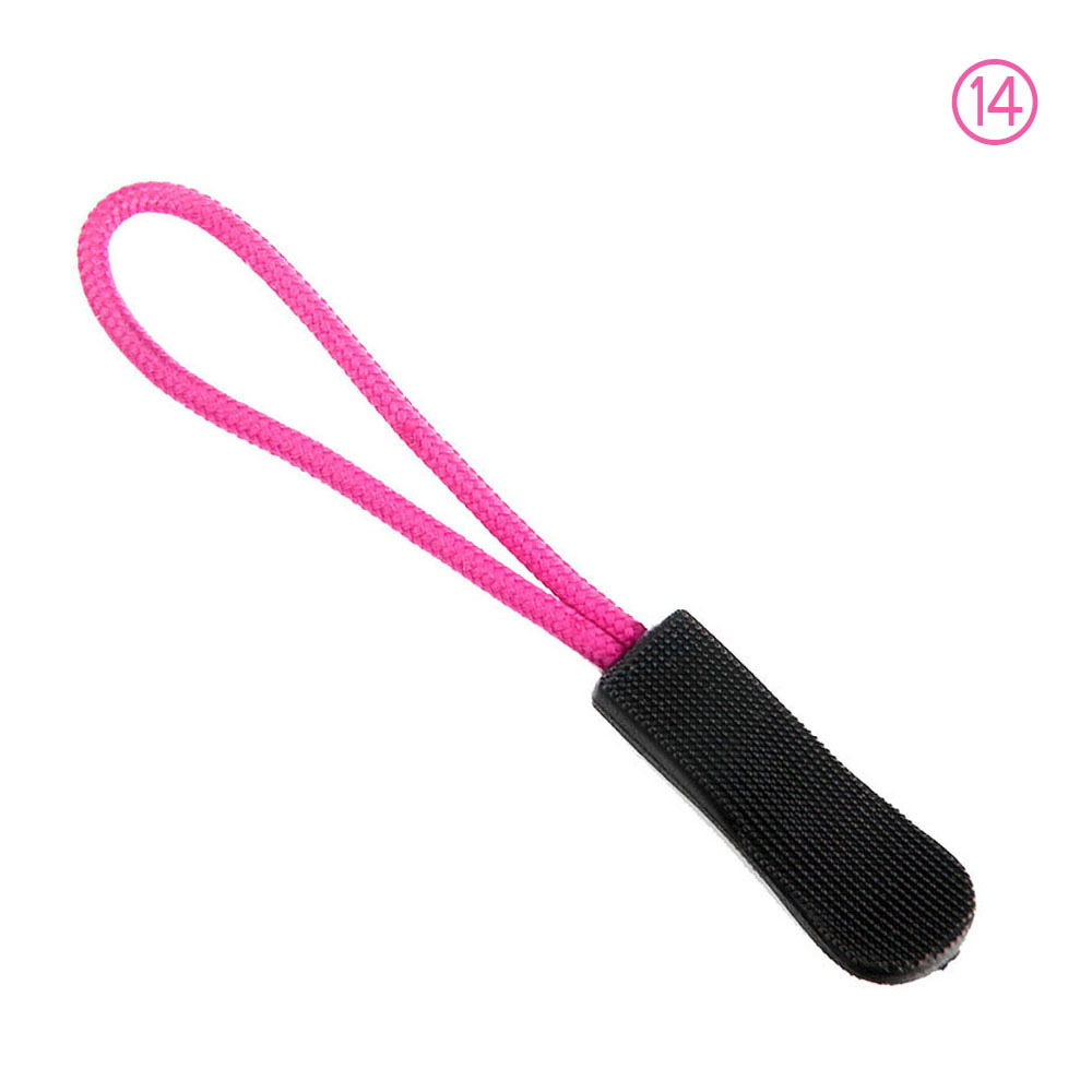 Lot de 50 tirettes de fermeture éclair, pour fixation d'étiquettes de cordon, clip de remplacement pour fermeture éclair, boucle coulissante, sac, valise, vêtements, tente, sac à dos: Couleur 14