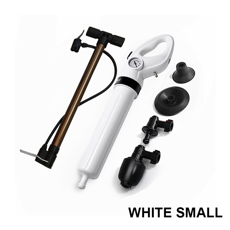 Sewer Dredge Clogged Remover Pipe Toilet Plungers Drain Blaster High Pressure Cleaner Manual Air Drain Pneumatic Dredge Tools: style 1 White Small