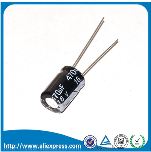 50PCS 16V 470UF 470UF 16V Aluminum Electrolytic Capacitor size 8*12mm 16 V / 470 UF Electrolytic Capacitor