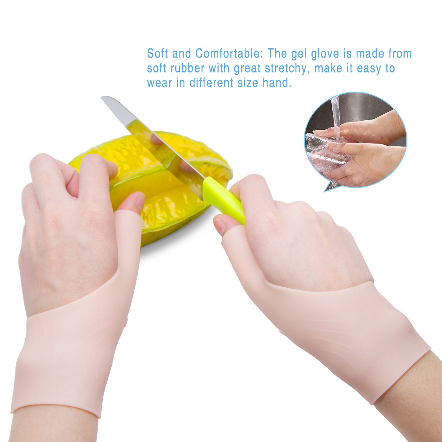 Sumifun 2Pcs Silicone Hand Protection Orthopedic Straightener Thumb Hand Wrist Tenosynovitis Care