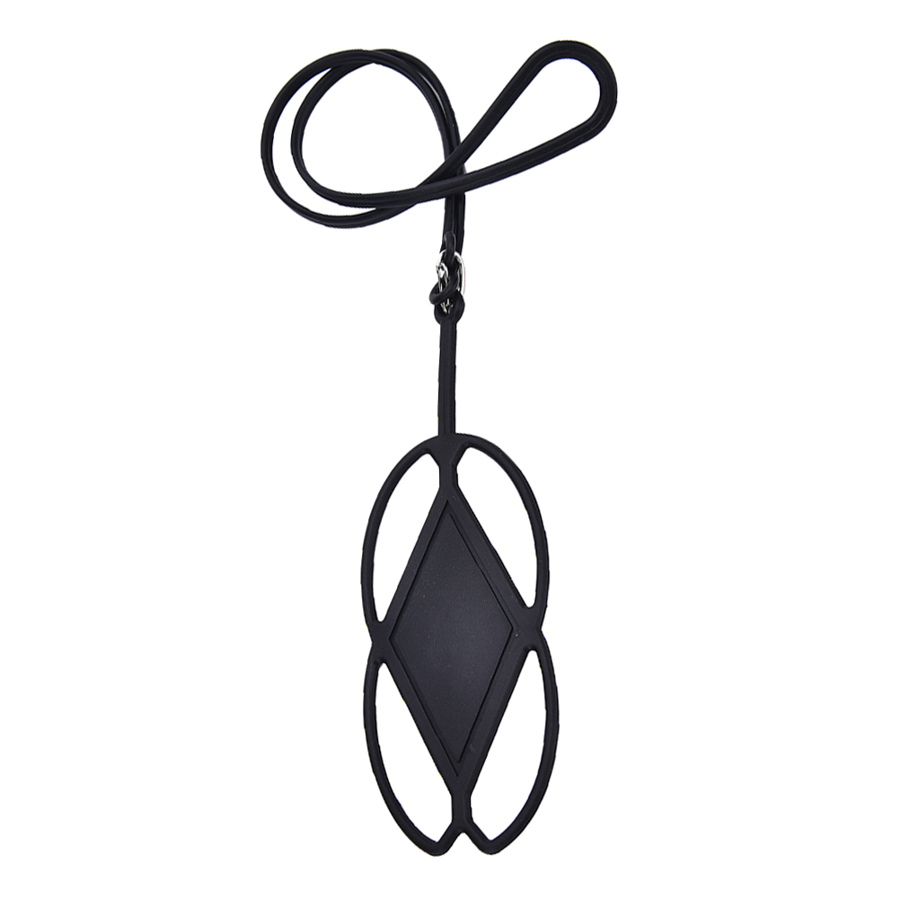 silicona Cordón de teléfono móvil soporte funda Universal teléfono cuello Correa collar Sling para iPhone 6 7 5S teléfono HTC: black