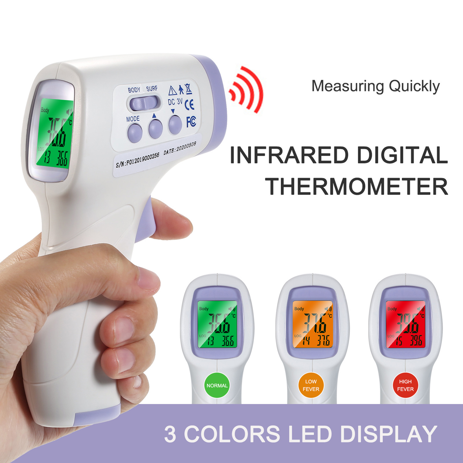 Digital Forehead Thermometer Infrared Baby Thermometer Non-contact Body Temperature Gauge High Sensitivity Temperature for Baby