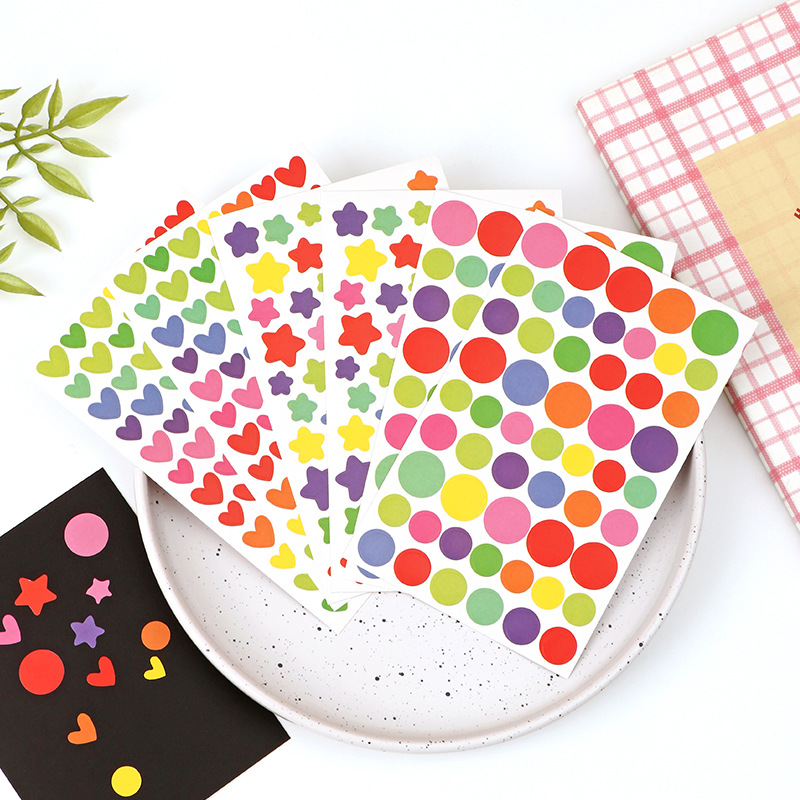 Schattige kleine frisse GRAPPIGE kleurrijke liefde vijfpuntige ster papier decoratieve stickers dagstickers kantoor- en schoolbenodigdheden