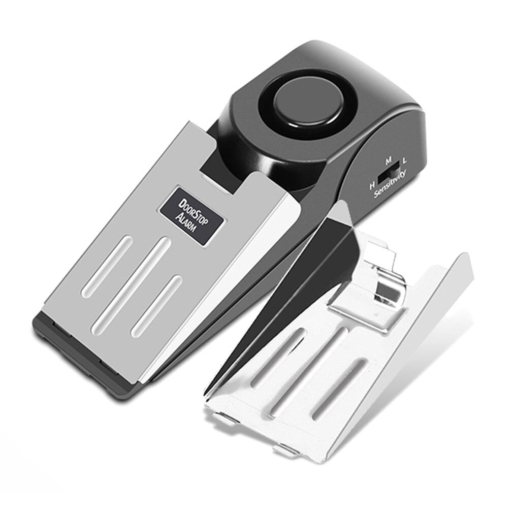 Stainless Steel 120dB Wireless Door Stop Door Slot Alarm Anti Theft Burglar Alert System Home Safely Security