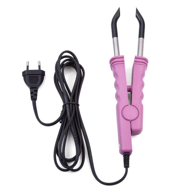 Hair Extension Iron Keratin Bonding Tools Heat Connector Eu Plug: Pink