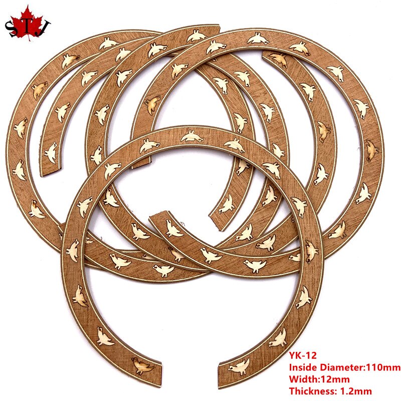 Rosette pour guitare acoustique classique, 2 pièces, cercle en bois de rose, trou de son, incrustation de décalcomanie, pièces de guitare acoustique: style 12