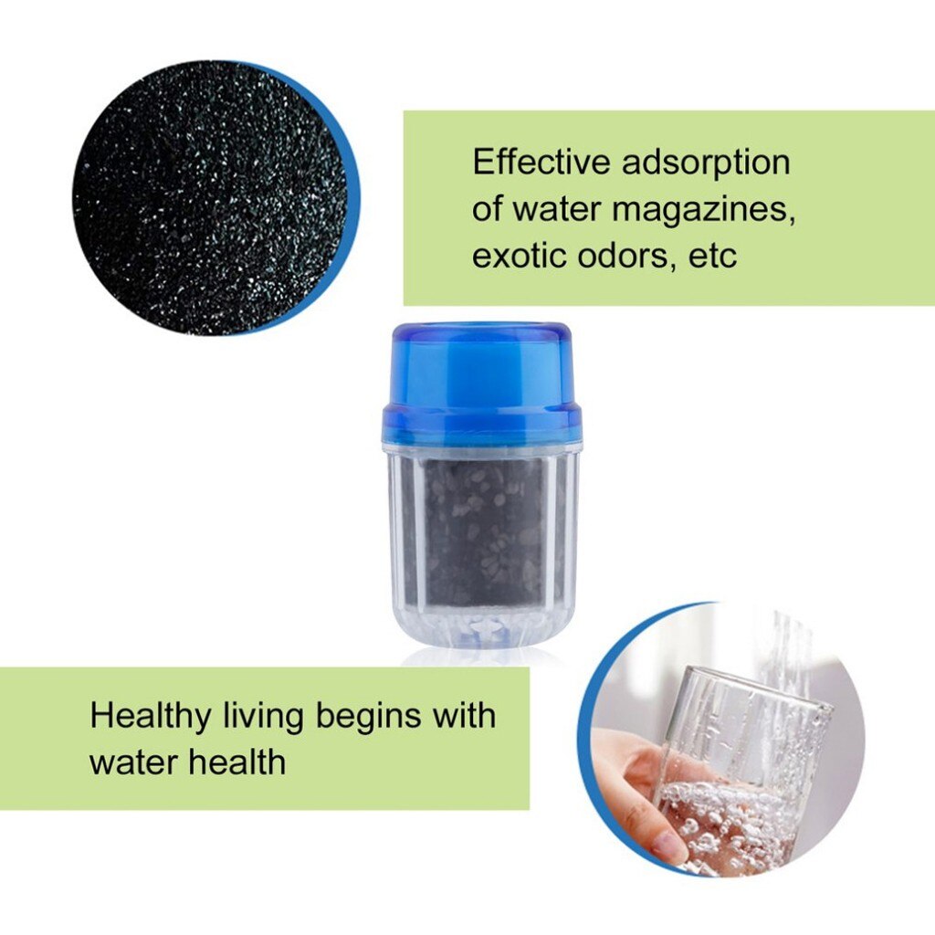 2PCS Kitchen faucet mouth filter Healthy Activated Carbon Precipitation Water Purifier Splash-Proof Head Mouth